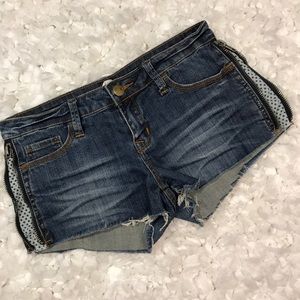 Shorts Denim Stars Zipper Stretch Blue Size 28